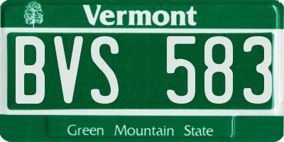 VT license plate BVS583