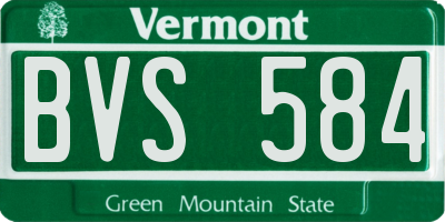 VT license plate BVS584