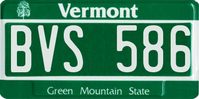 VT license plate BVS586