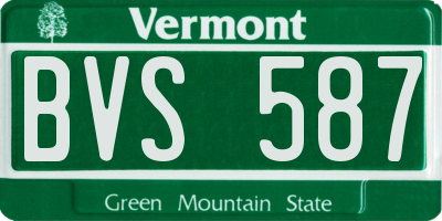 VT license plate BVS587