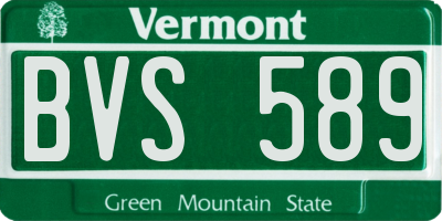 VT license plate BVS589