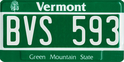 VT license plate BVS593