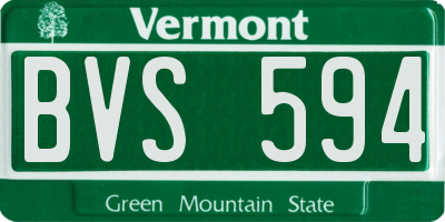 VT license plate BVS594