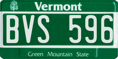 VT license plate BVS596