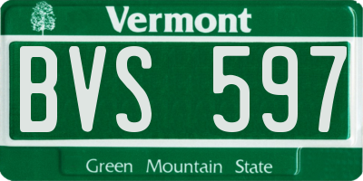 VT license plate BVS597
