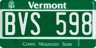 VT license plate BVS598