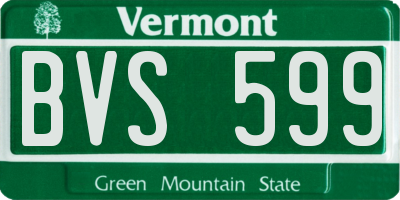 VT license plate BVS599