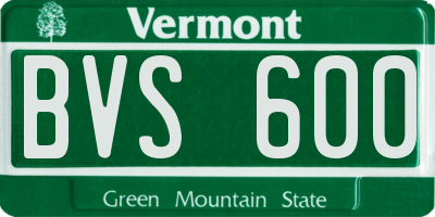 VT license plate BVS600