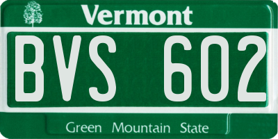VT license plate BVS602
