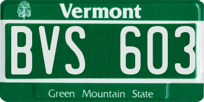 VT license plate BVS603