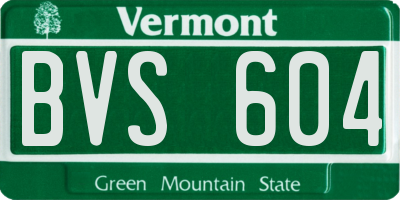 VT license plate BVS604