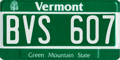 VT license plate BVS607