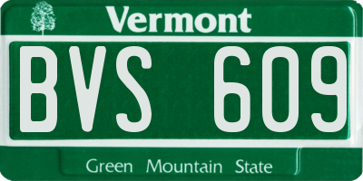 VT license plate BVS609