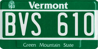 VT license plate BVS610