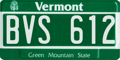VT license plate BVS612
