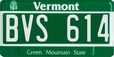 VT license plate BVS614