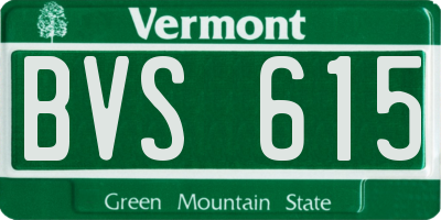 VT license plate BVS615