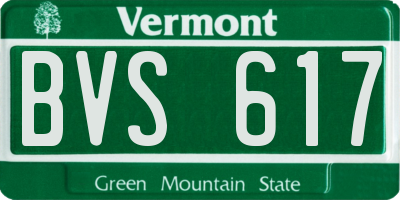 VT license plate BVS617