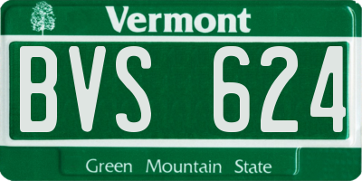 VT license plate BVS624