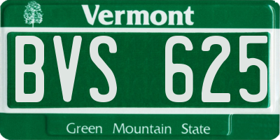 VT license plate BVS625