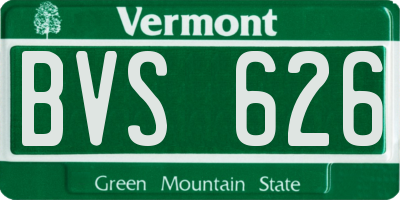 VT license plate BVS626