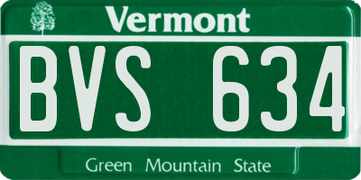 VT license plate BVS634