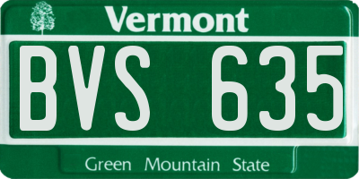 VT license plate BVS635