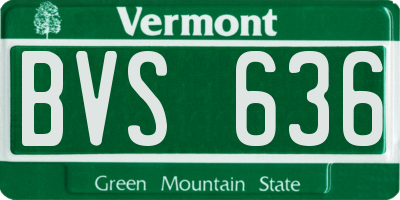 VT license plate BVS636