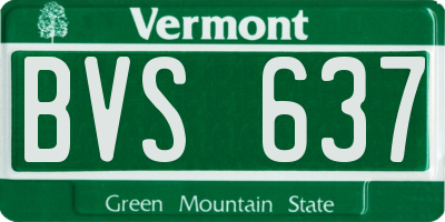 VT license plate BVS637