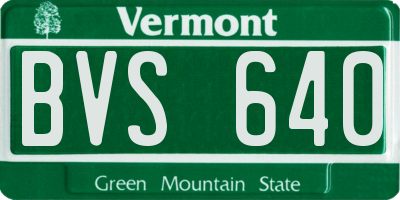 VT license plate BVS640