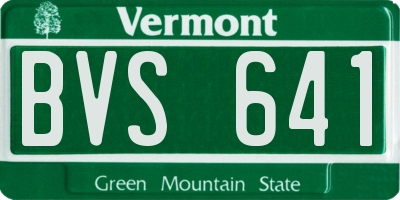 VT license plate BVS641