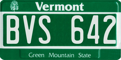VT license plate BVS642