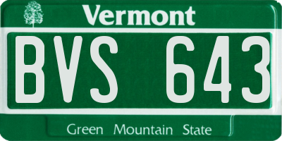 VT license plate BVS643
