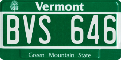 VT license plate BVS646