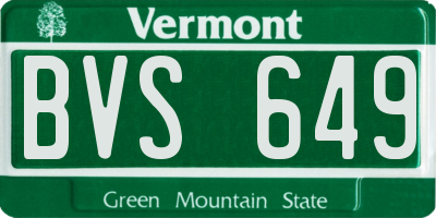 VT license plate BVS649