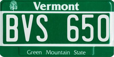 VT license plate BVS650