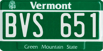 VT license plate BVS651