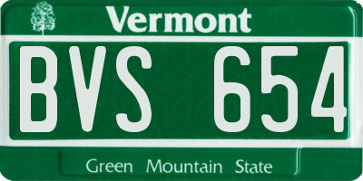 VT license plate BVS654