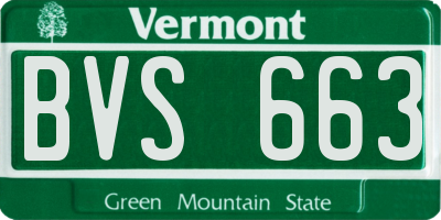 VT license plate BVS663