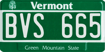 VT license plate BVS665