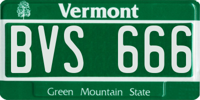 VT license plate BVS666