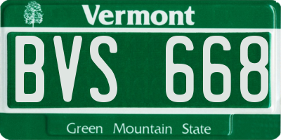 VT license plate BVS668