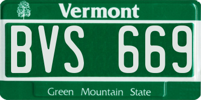 VT license plate BVS669