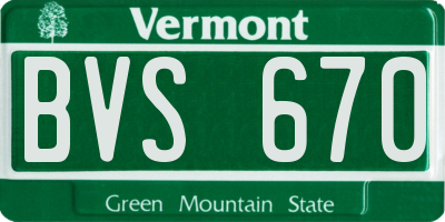 VT license plate BVS670