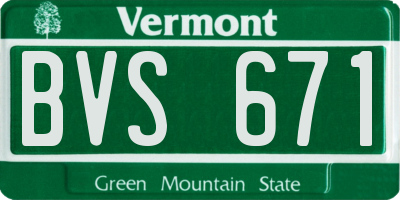 VT license plate BVS671