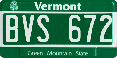 VT license plate BVS672