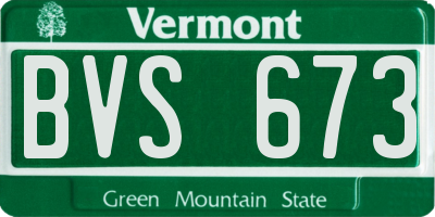 VT license plate BVS673