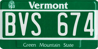 VT license plate BVS674