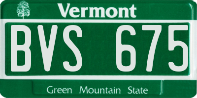 VT license plate BVS675