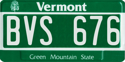 VT license plate BVS676